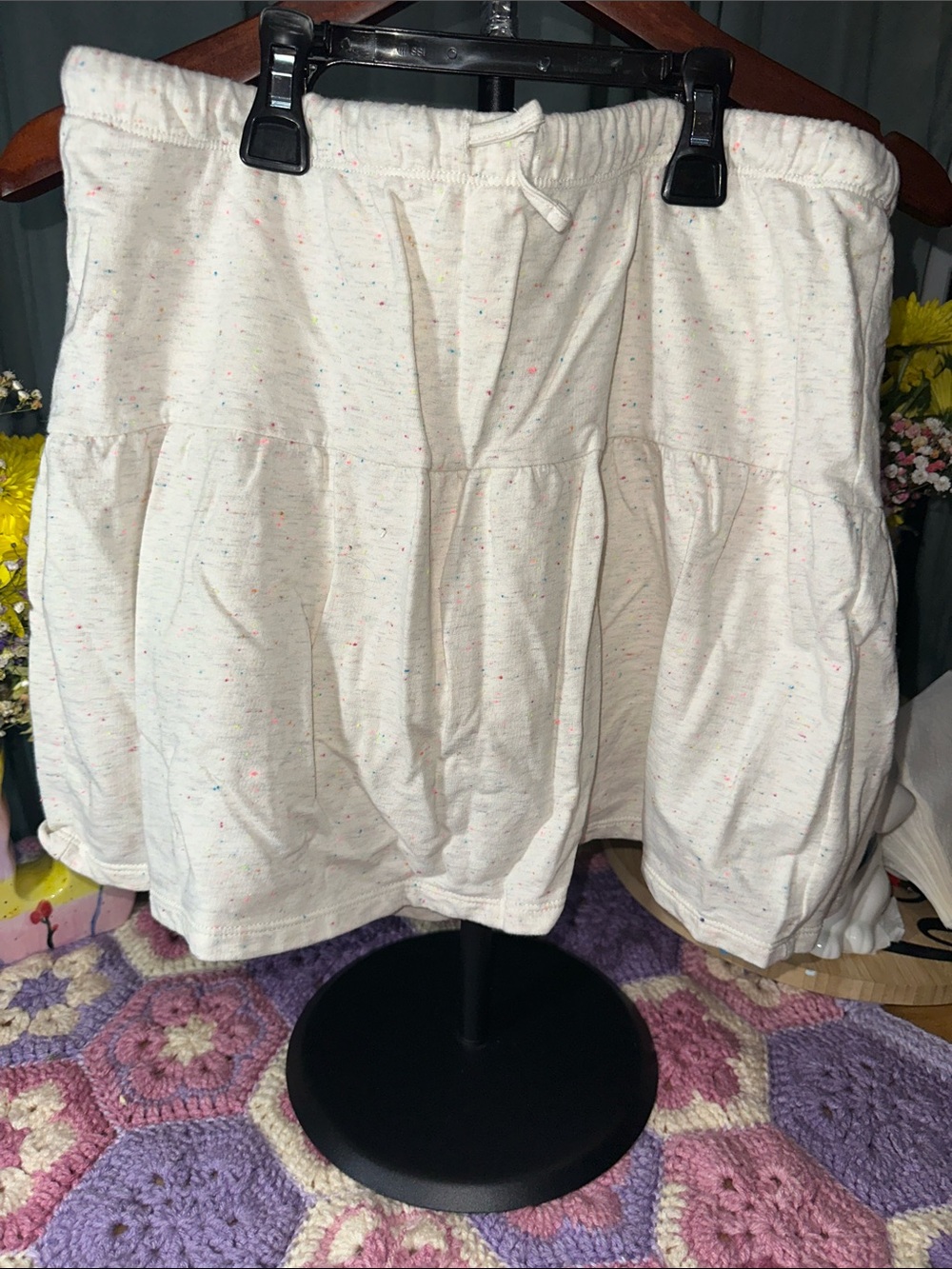 🎉wonder nation Cream Speckled Tiered Skater Skort. C142